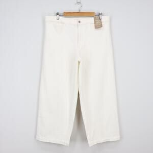 Madewell Curvy Emmett Wide Leg Welt Pocket Jean Tile White Size 33 NWT